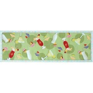 Indoor Outdoor Summer Fun Table Runner Margaritaville Cloth Topper Green 36" NEW